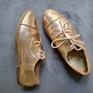 GAP Girls Rose Gold Metallic Lace-up Oxfords Shoe